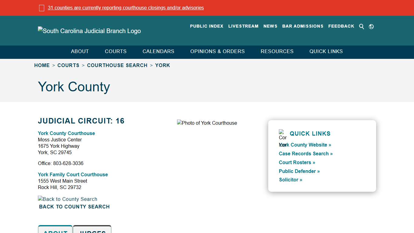 York - South Carolina Judicial Branch